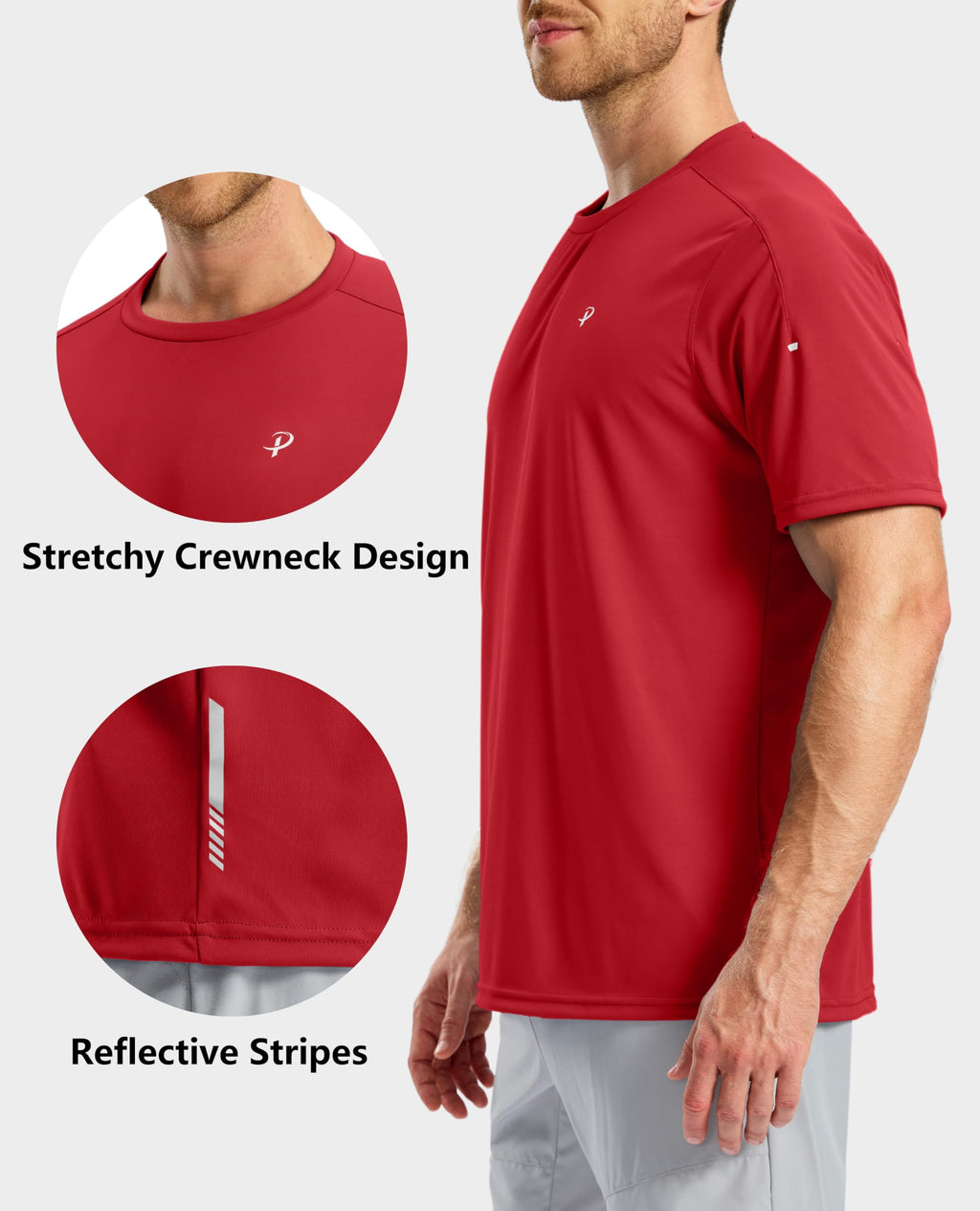 Pudolla Men's Workout Running T-Shirts Lightweight Quick Dry Athletic Gym Shirts for Men Short Sleeve Sport Tee Tops