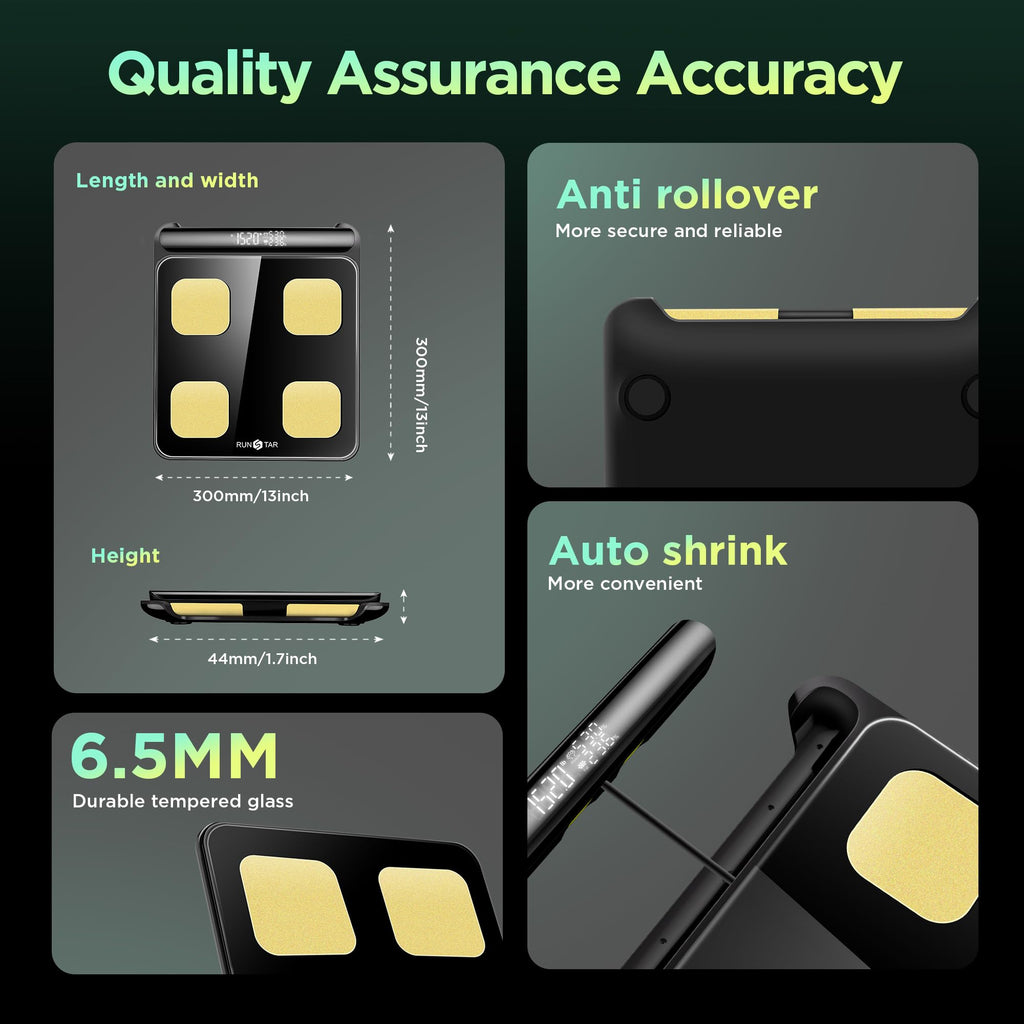 RunStar Smart Scale for Body Weight and Fat Percentage FSA&HSA Eligible, 8-Electrode Digital Bathroom Scale with BMI, Body Fat & Muscle Mass to 28 Body Composition and Printable Body Analysis Report