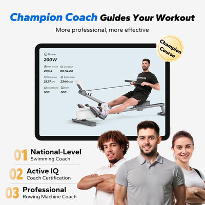 MERACH Foldable Rowing Machines for Home, Magnetic Rowing Machine with 16-Level, Compact Row Saves 20% Space, 350 LBS Load Capacity, Free MERACH App and 1000+ Champion Coaching Course & Games