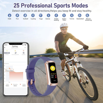 Fitness Tracker with 24/7 Heart Rate, Blood Oxygen Blood Pressure Sleep Monitor, Activity Trackers 5 ATM Waterproof,Step Calorie Counter Pedometer Health Smart Watch for Women Men Bordeaux