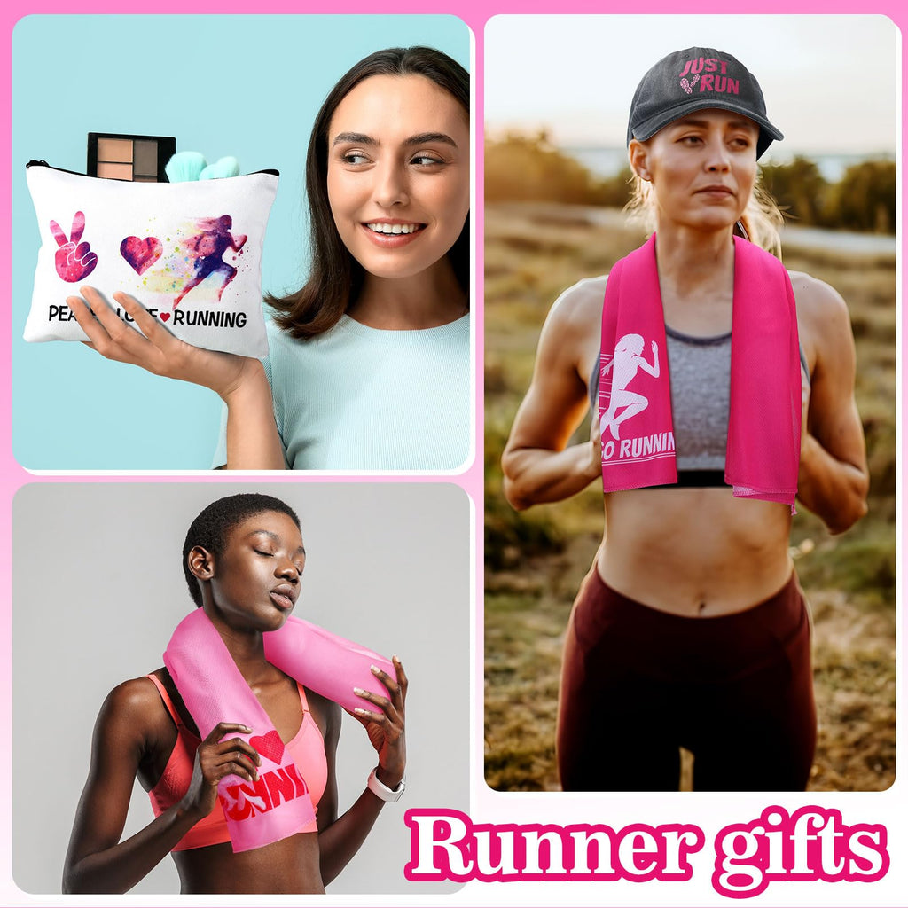 Coume 11 Sets Fitness Gifts for Women Cross Gifts Pink Workout Presents Country Christmas Gym Marathon Running Presents(Cute Style)