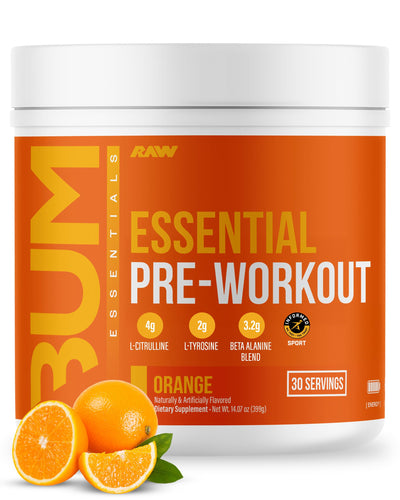 RAW Nutrition - Essential Pre - Chris Bumstead Pre Workout Formula, Sports Nutrition Pre-Workout Powders | Men & Womens Drink, Energy Powder for Working Out (Peach Mango)