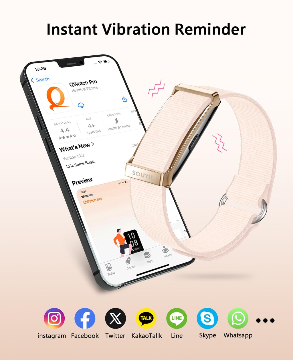 Smart Bracelet for Men Women, Health Activity Fitness Trackers, 24/7 Continuous Heart Rate/Blood Pressure/HRV/Stress Monitor, 24H Sleep Tracker, 170+ Sports Modes Smart Wristband with Free APP 2 Bands