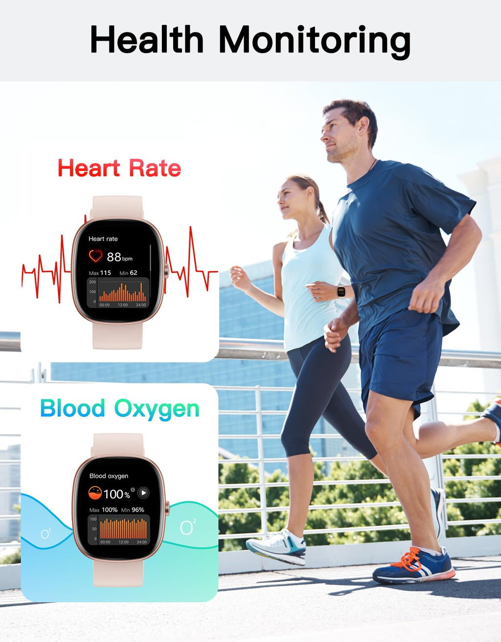 Fitness Tracker 2025 Ver. (Answer/Make Calls), 1.85" Smart Watch Fitness Watches for Women Men with 24/7 Heart Rate Blood Oxygen Monitor Sleep Tracker 100+ Sport Modes IP68 Waterproof (Pink)