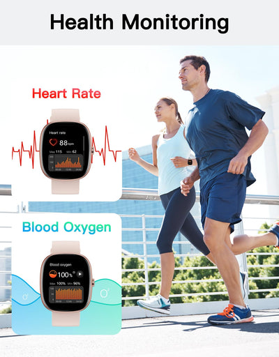 Fitness Tracker 2025 Ver. (Answer/Make Calls), 1.85" Smart Watch Fitness Watches for Women Men with 24/7 Heart Rate Blood Oxygen Monitor Sleep Tracker 100+ Sport Modes IP68 Waterproof (Pink)