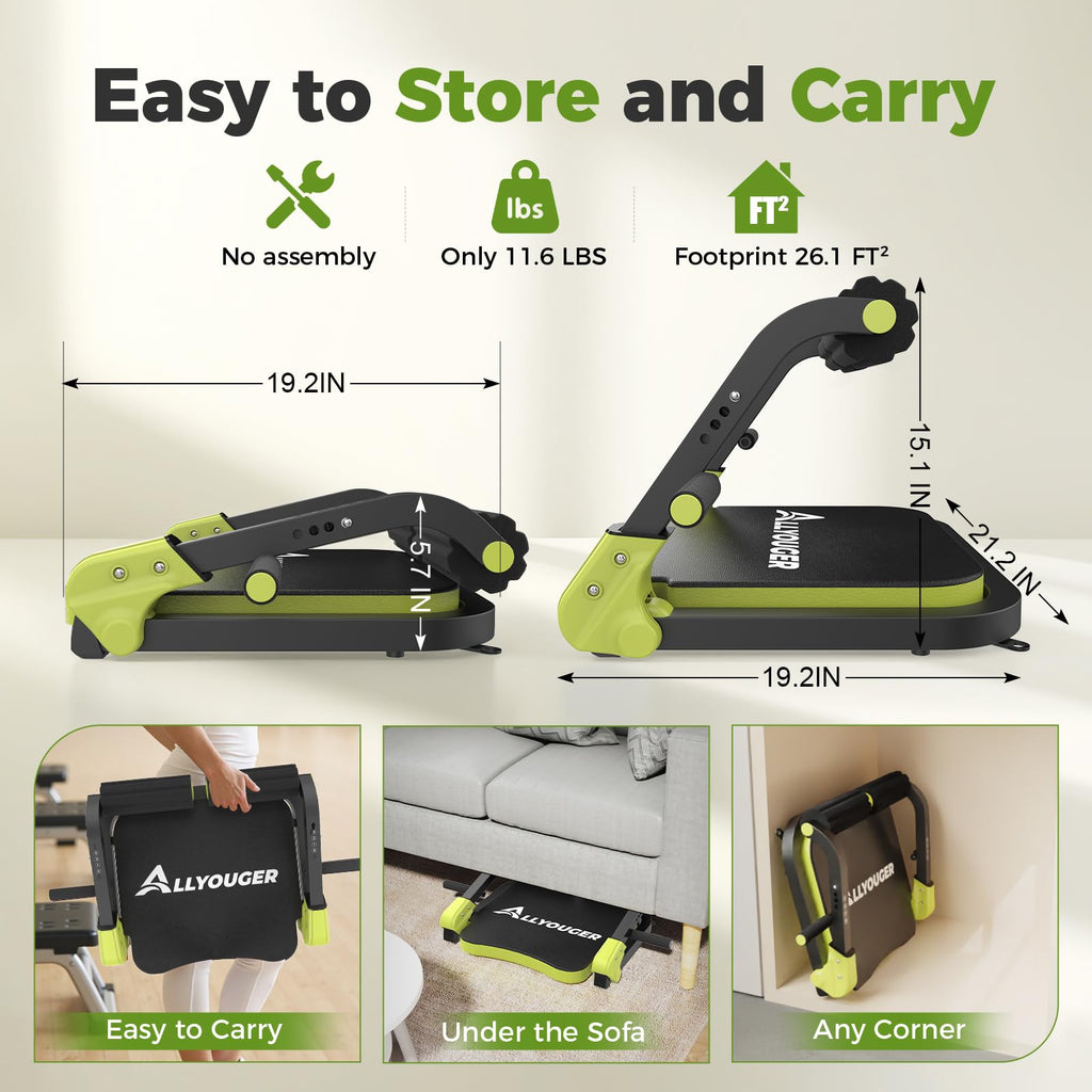 Ab Machine,Sit Up Exercise Equipment& Core Machine, Workout Equipment,Adjustable Ab Trainer with 3 Resistance Levels and Removable Auxiliary Handle,Home Gym Fitness Equipment for All Ages