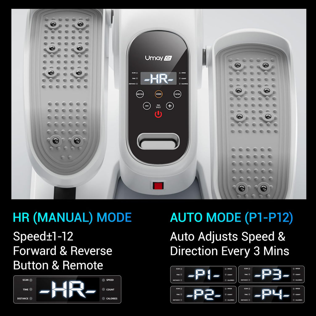 Under Desk Elliptical Machine, Electric Leg Exerciser for Seniors, Quiet & Portable Electric Seated Eclipse Exercise Training Machine with Remote, 12 Speeds & Mute Function, Manual & Auto Mode