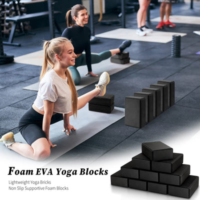 10 Pcs Foam EVA Yoga Blocks Lightweight Non Slip Supportive Yoga Bricks for Pilates Stretching and Meditation, Women Men Yogi Beginners