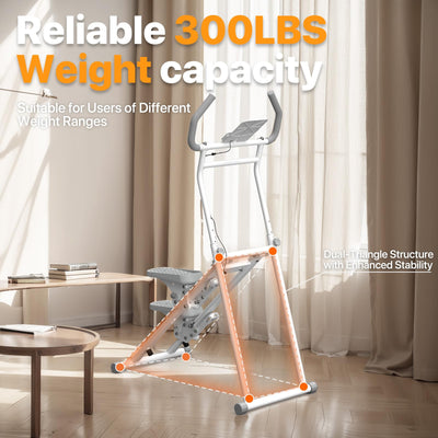 MACYO Stair Stepper for Home Workout - Full-Size Foot Pedals with Tablet Holder, Foldable Stepping Climbers, Easy Assembly, Compact Design for Cardio & Leg Training