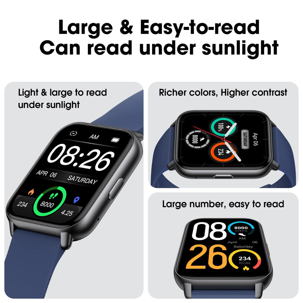 EURANS Smart Watch No App/Phone Required, Long Battery Life Fitness Tracker Watch,HD Screen, Waterproof Activity Tracker with Step Counter for Walking, Pedometer, Calories Tracker for Men Women