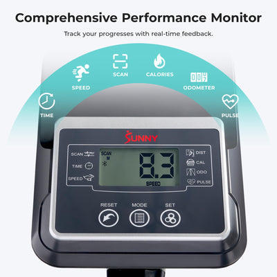 Sunny Health & Fitness Smart Elliptical Full-Body Cross Training Machine w/Extended Stride, Cardio Exercise Trainer for Home, Free SunnyFit App Bluetooth Connection, Optional 12" or 16" Stride Length