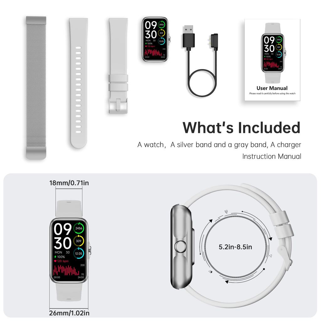 Fitness Tracker with 24/7 Continuous Heart Rate, Blood Oxygen Monitor, Smart Watch with Sleep Monitor, IP68 Waterproof Activity Tracker Step Counter for Women Men (Black)