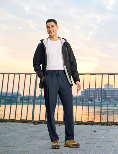 TBMPOY Mens Hiking Pants Lightweight Quick Dry 3 Pockets Travel Fishing Water-Resistant Athletic Workout Sweatpants
