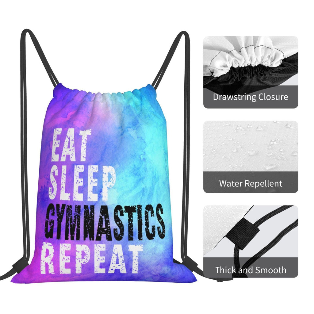 Gymnastics Drawstring Backpack Light Gym String Bag Pink Water Resistant Sackpack Sport Yoga Daypack For Womens Mens