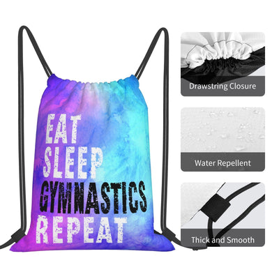 Gymnastics Drawstring Backpack Light Gym String Bag Pink Water Resistant Sackpack Sport Yoga Daypack For Womens Mens