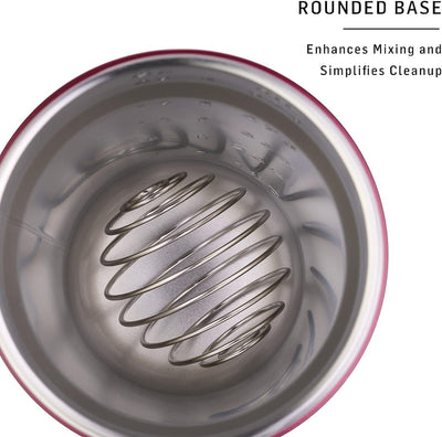 BlenderBottle Superman Strada Shaker Cup Insulated Stainless Steel Water Bottle with Wire Whisk, 24-Ounce, Man of Steel - Blue