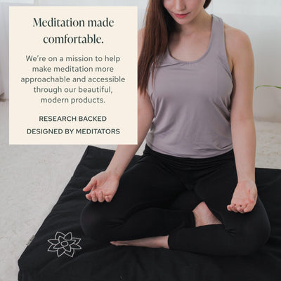 Mindful & Modern Zabuton Meditation Mat - Cotton Filled Yoga and Meditation Pad - Zabuton Meditation Cushion for Kneeling and Sitting Support - Large Rectangular Sitting Floor Pillow for Bench or Zafu