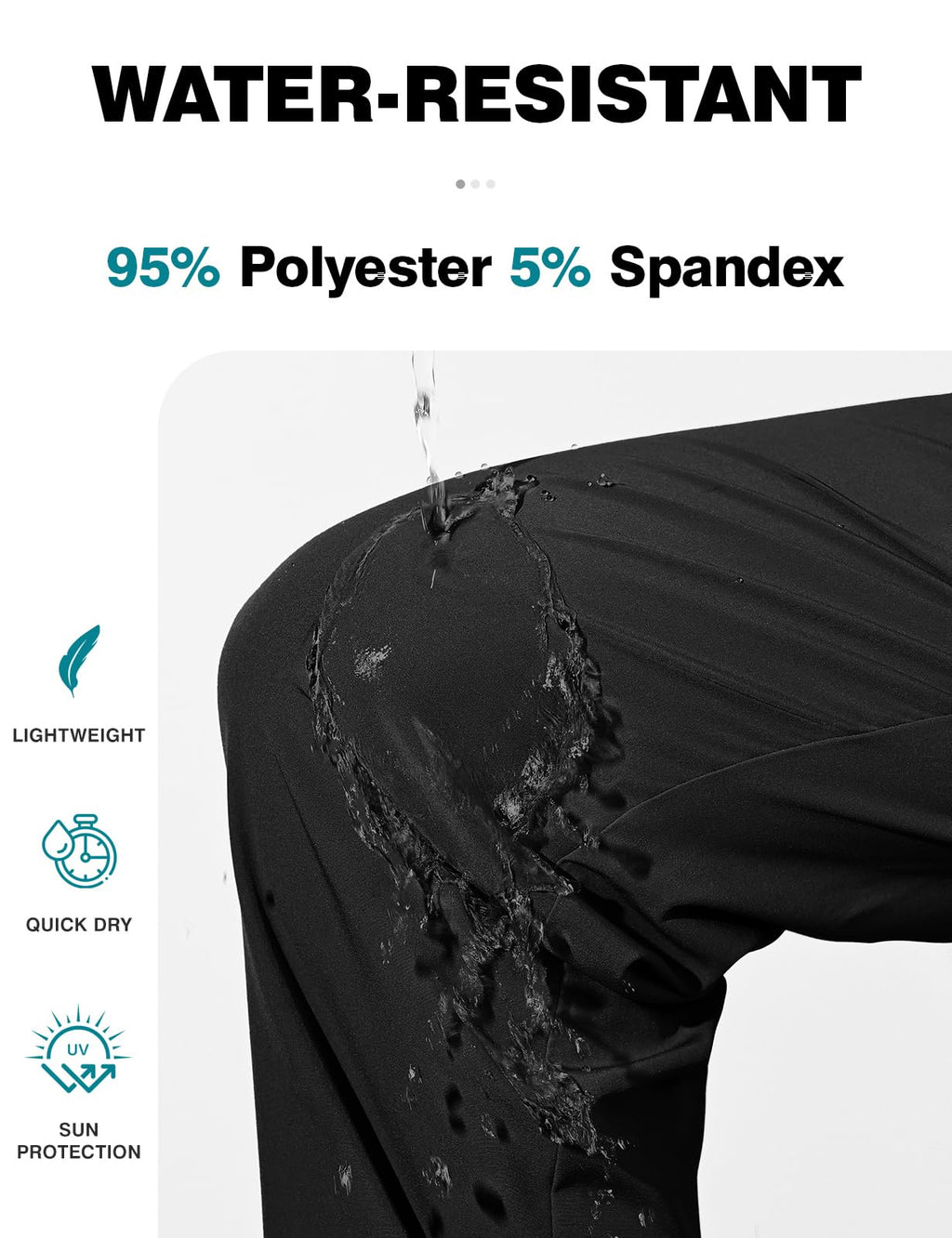 TBMPOY Mens Hiking Pants Lightweight Quick Dry 3 Pockets Travel Fishing Water-Resistant Athletic Workout Sweatpants