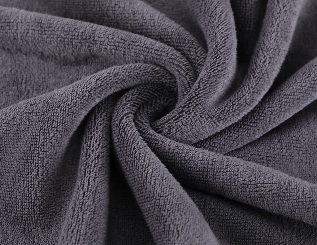 Microfiber Gym Towels Bigger Size Super Soft for Exercise Fitness, Sports, Workout, 380-GSM 15-Inch x 31-Inch Quick-Drying Towels (3 Pack, Grey+Blue+Purple)