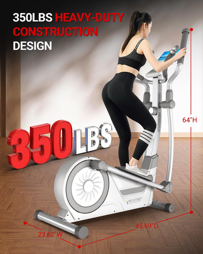 HARISON Elliptical Machine for Home 350 LBS Capacity, Magnetic Elliptical Exercise Machine with 16-Level Resistance Control, Elliptical Trainer