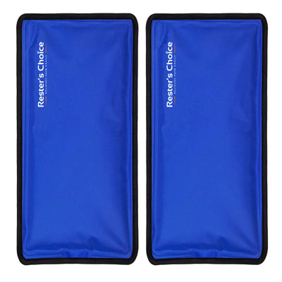 Rester's Choice Gel Cold & Hot Packs (2-Piece Set) Medium 5x10 in. Reusable Warm or Ice Packs for Injuries, Hip, Shoulder, Knee, Back Pain – Hot & Cold Compress for Swelling, Bruises, Surgery