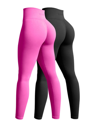 OQQ Women's 2 Piece Yoga Legging Seamless Workout High Waist Butt Liftings Athletic Leggings