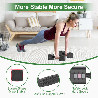 22LBS Adjustable Dumbbells Set, Hand Weights Sets with 5 Levels 3lb, 5lb, 7lb, 9lb, 11lb, Adjustable Weight Dumbbells for Women/Men Home Gym Full Body Workout