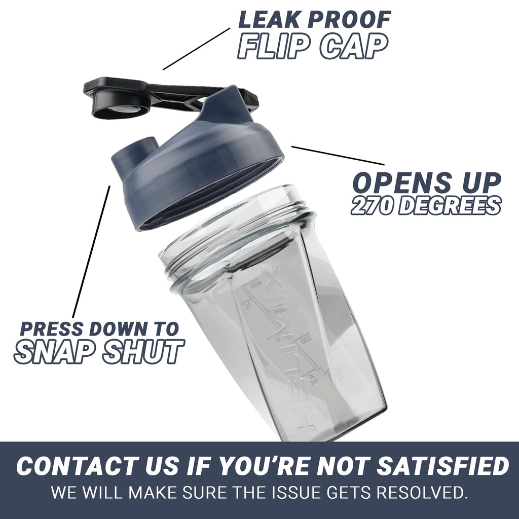 HELIMIX 2.0 Vortex Blender Shaker Bottle Holds upto 28oz | No Blending Ball or Whisk | USA Made | Portable Pre Workout Whey Protein Drink Shaker Cup | Mixes Cocktails Smoothies Shakes | Top Rack Safe