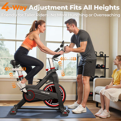 YOSUDA PRO Magnetic Exercise Bike 350 lbs Weight Capacity - Indoor Cycling Bike Stationary with Comfortable Seat Cushion, Silent Belt Drive 010C