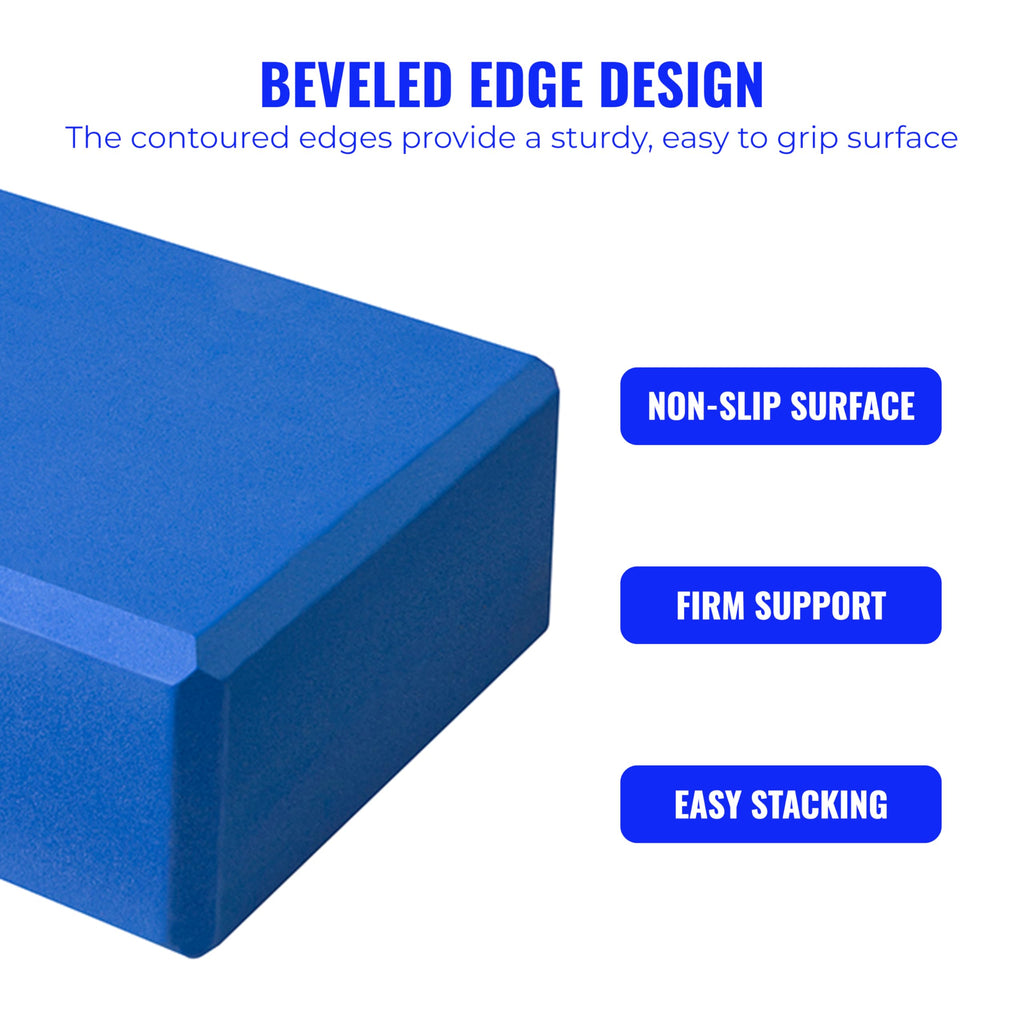 Hello Fit 3" Yoga Block, 10 Pack Bulk EVA Foam Yoga Blocks, Firm and Supportive Yoga Brick, Balance Foam for Stretching, Pilates, and Workout, 3" x 6" x 9"
