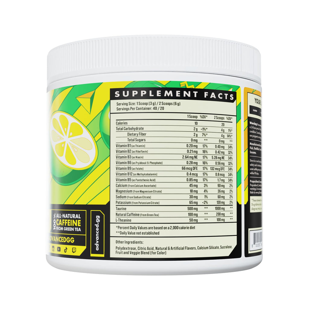 Advanced Energy - Energy Boosting Formula with Electrolytes for Hydration - L-Theanine to Combat Jitters - Sugar Free & Keto Friendly - No Maltodextrin (40 Servings) (Rocket Pop)