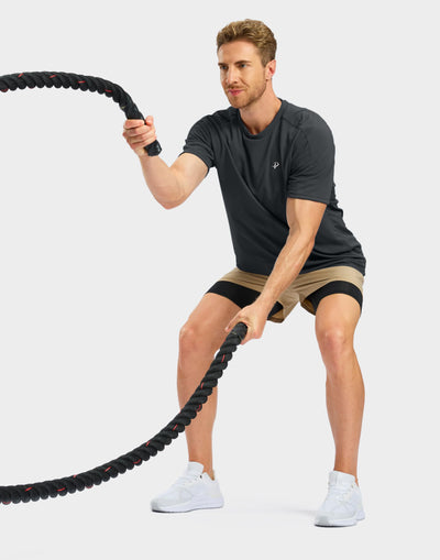 Pudolla Men's Workout Running T-Shirts Lightweight Quick Dry Athletic Gym Shirts for Men Short Sleeve Sport Tee Tops