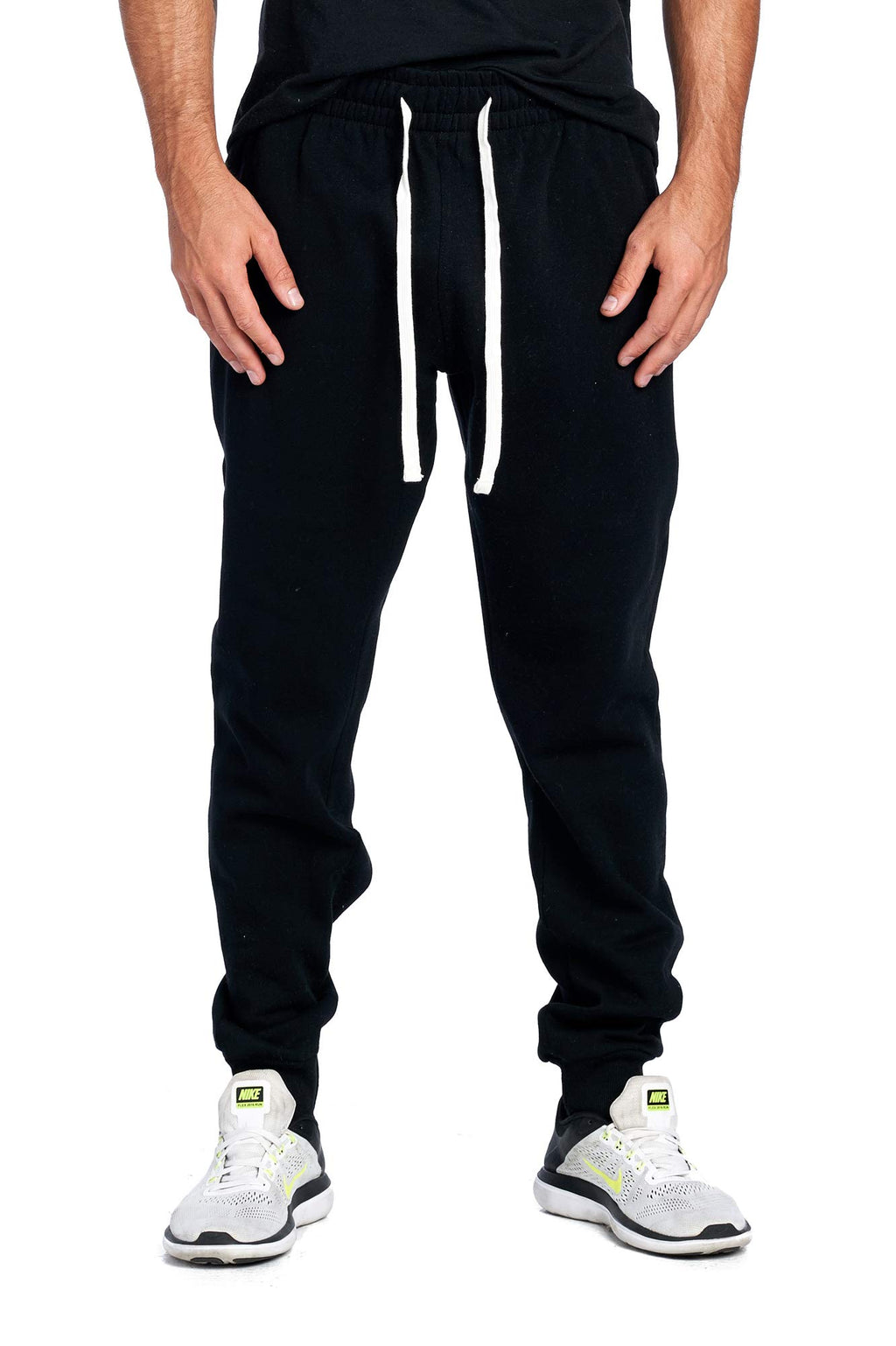 PROGO USA Men's Joggers Sweatpants Basic Fleece Marled Jogger Pant Elastic Waist
