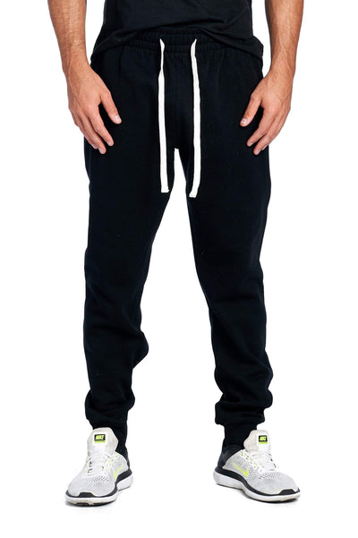 PROGO USA Men's Joggers Sweatpants Basic Fleece Marled Jogger Pant Elastic Waist