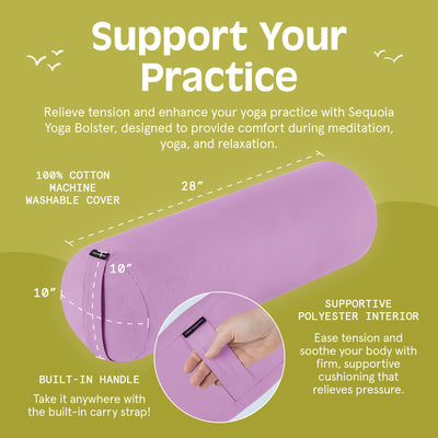 Retrospec Retrospec Sequoia Yoga Bolster Pillow - Meditation Cushion for Yoga Practices - Includes Machine Washable 100% Cotton Cover & Durable Carry Handle