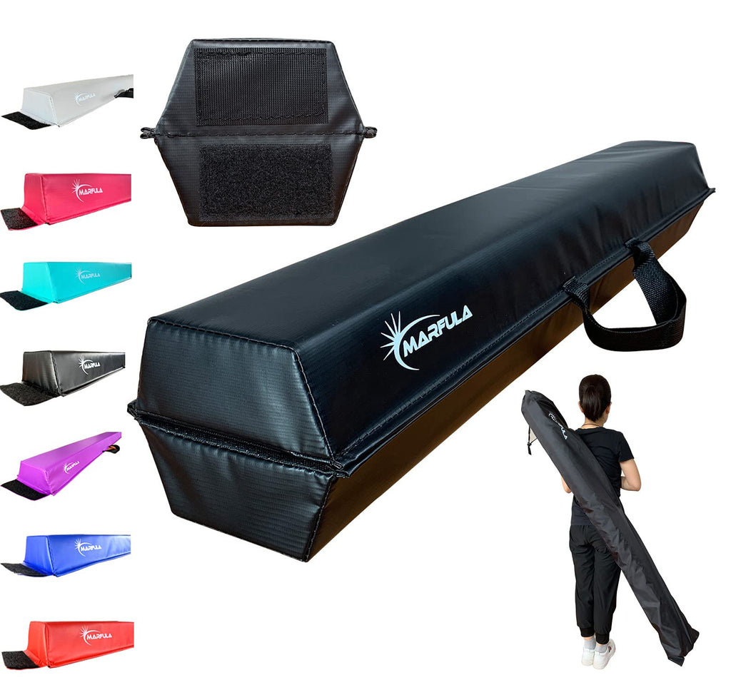 MARFULA Balance Beam - Folding Floor Gymnastics Equipment for Kids, Non Slip Base - 6 FT to 10 FT for Home Gym Use