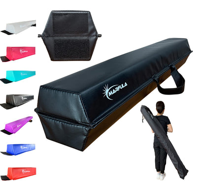 MARFULA Balance Beam - Folding Floor Gymnastics Equipment for Kids, Non Slip Base - 6 FT to 10 FT for Home Gym Use