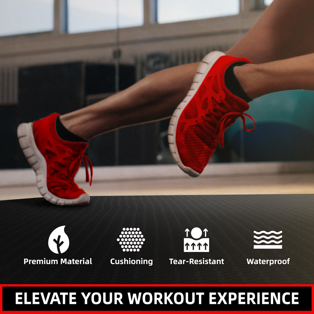 Treadmill Mat, 7'x3'/6'x3'/6'x2.5'/5.6'x2'/4'x2', 6mm Thick Exercise Equipment Gym Mat for Hardwood FloorCarpet, Compatible with Peloton Bike, Indoor Spin Bike, Elliptical