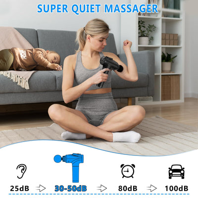 Massage Gun, Muscle Massage Gun for Athletes Handheld Electric Deep Tissue Back Massager, Percussion Massage Device for Pain Relief with 30 Speed Levels 9 Heads