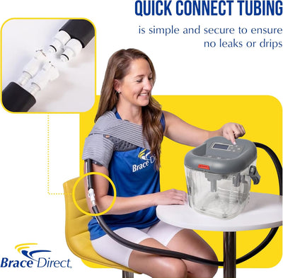 Brace Direct FrozenHeat Therapy Device – Digital Hot & Cold Water Circulation Unit for Sports Injury, Arthritis – Ice Machine for Knee, Hip, Back, Shoulder, Ankle Pain Relief – with Universal Pad