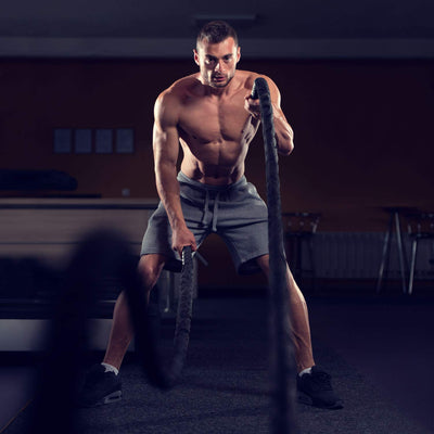 Yes4All Battle Ropes, Workout Rope with Cover, Steel Anchor & Strap Included, Heavy Ropes for Exercise Training - 1.5/2 Inch Diameter, 30, 40, 50 Ft Length