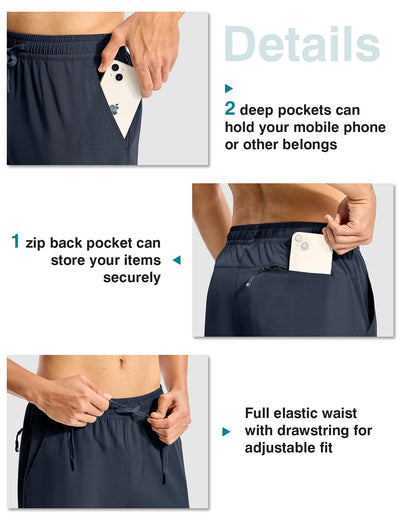 TBMPOY Mens Hiking Pants Lightweight Quick Dry 3 Pockets Travel Fishing Water-Resistant Athletic Workout Sweatpants