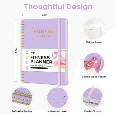 Fitness Workout Journal for Women & Men, A5(5.5" x 8.2") Workout Log Book Planner for Tracking, Progress, and Achieving Your Wellness Goals - Green