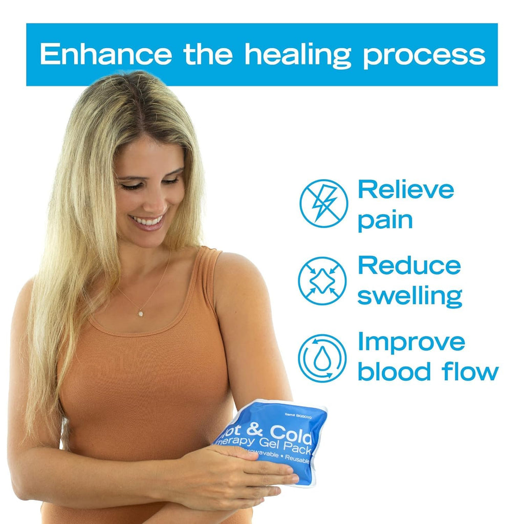 Roscoe Medical Gel Soft Flexible Ice Packs for Injuries, Reusable Freezer Hot and Cold Pack, Cold Compress & Cooling Gel Pad for Shoulder, Hip, Leg, Arm, Ankle & Foot Injury, 7.5 x 11 Inches, Medium