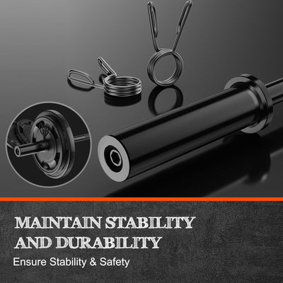 57" Olympic Barbell Bar, 2" Standard Straight Barbell Bars for Weight Lifting Bar for Bench Press/Squats/Hip Thrusts/Lunges/Biceps- Home Gym Weight Bar- 2 Spring Collars(500lb Weight Capacity)