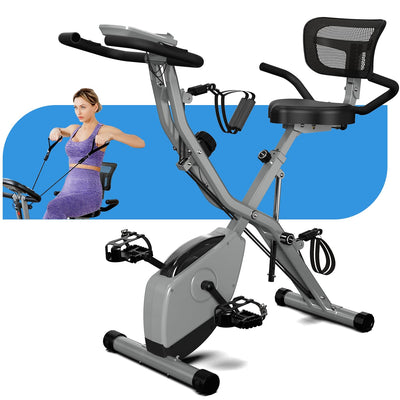 Foldable Exercise Bike Stationary Bikes for Home, 5 IN 1 Indoor Workout Bike, Cycling Bike with 16-Level Quiet Magnetic Resistance, 6.6 LBS Flywheel and 300LBS Capacity, 2025 Designed 817 X-bike