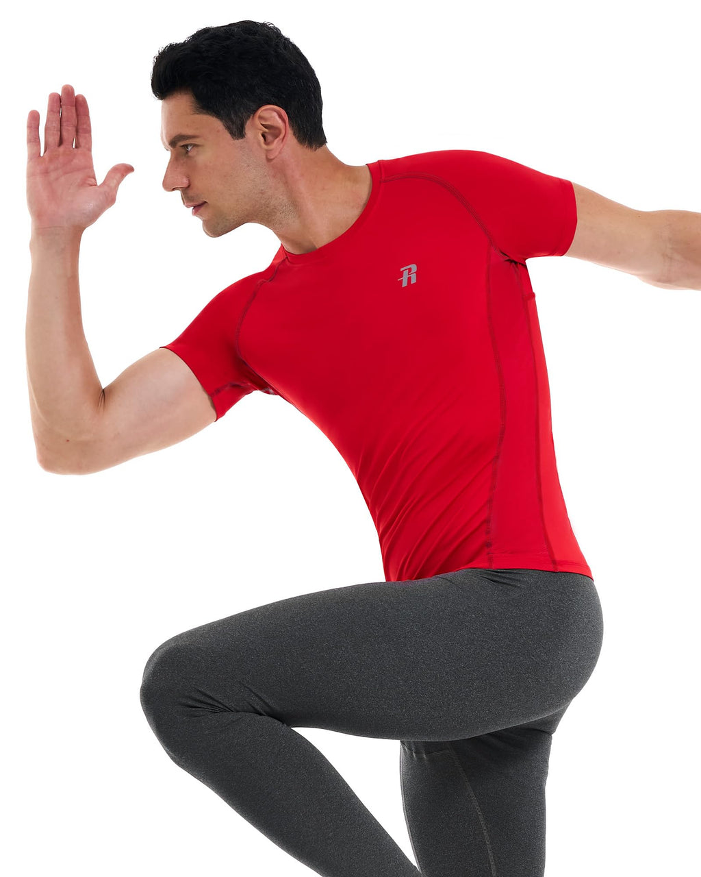 Runhit 3 Pack Men's Compression Shirts Short Sleeve Athletic T Shirt Cool Dry Workout Tops Sports Base Layer Undershirt