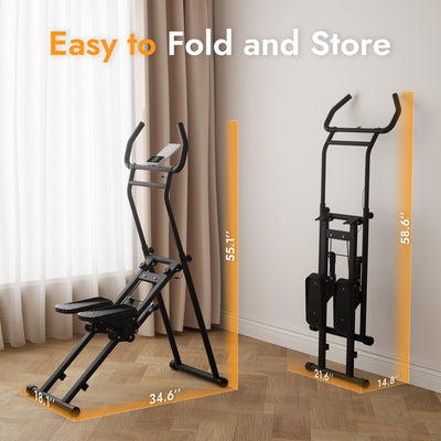 MACYO Stair Stepper for Home Workout - Full-Size Foot Pedals with Tablet Holder, Foldable Stepping Climbers, Easy Assembly, Compact Design for Cardio & Leg Training