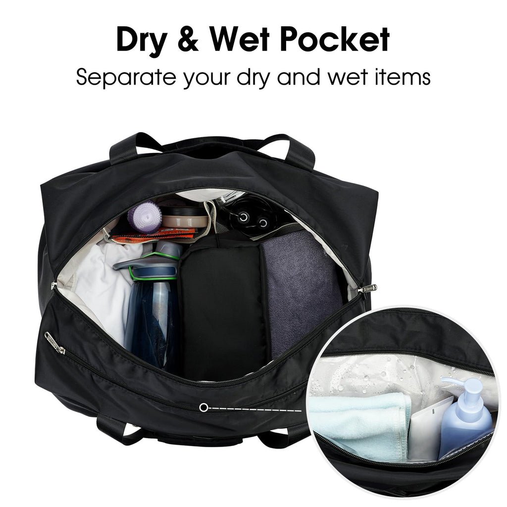 Ceneda 20" Gym Bag for Women with Wet Pocket & Shoe Compartment, Lightweight Duffel Waterproof Carry On Duffle for Travel, Yoga, Overnight (Green)