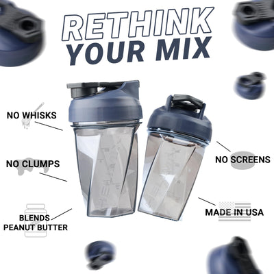 HELIMIX 2.0 Vortex Blender Shaker Bottle Holds upto 28oz | No Blending Ball or Whisk | USA Made | Portable Pre Workout Whey Protein Drink Shaker Cup | Mixes Cocktails Smoothies Shakes | Top Rack Safe